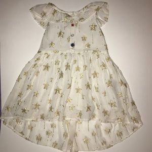 Genuine Kids OshKosh Gold Stars Ruffle Dress 2T